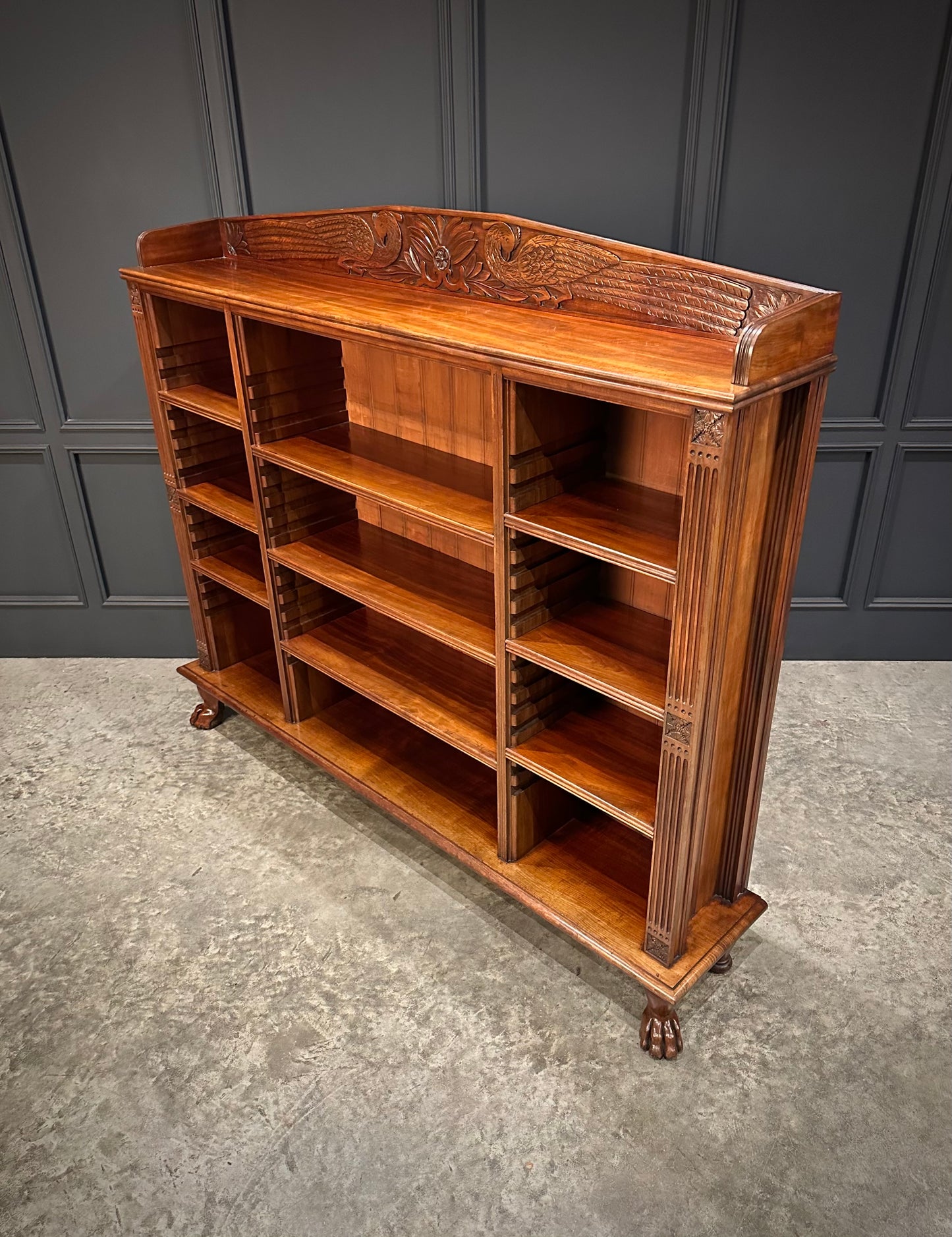 Impressive Large Anglo Indian Mahogany Open Bookcase