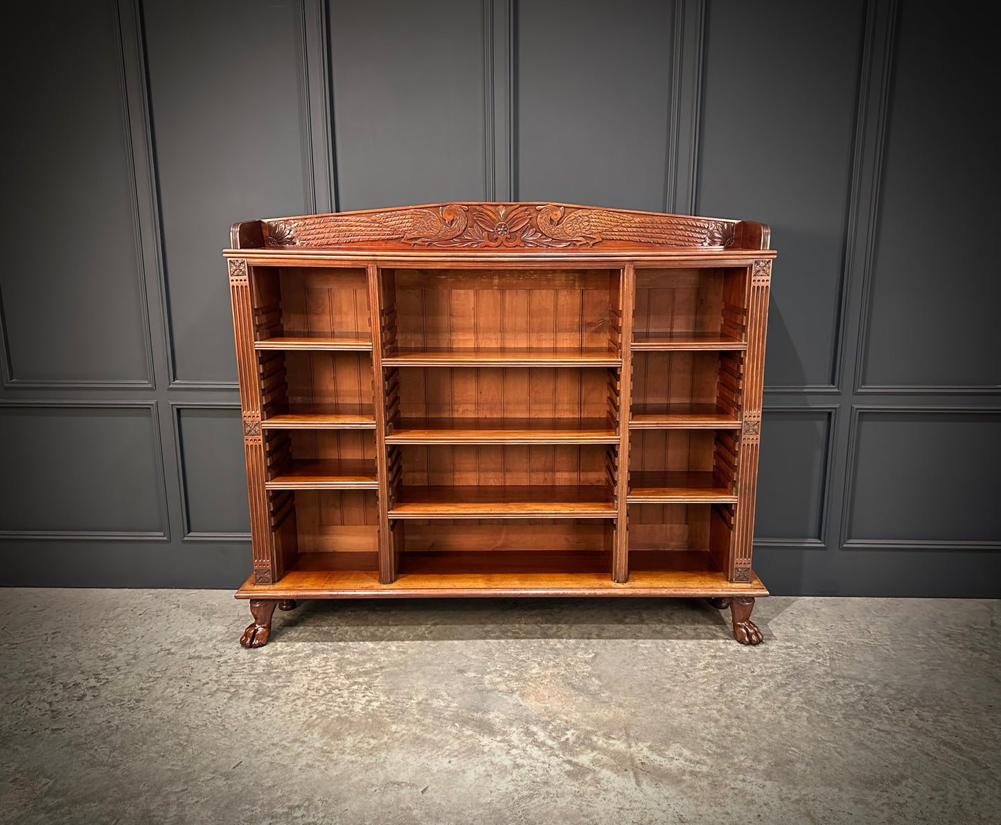 Impressive Large Anglo Indian Mahogany Open Bookcase