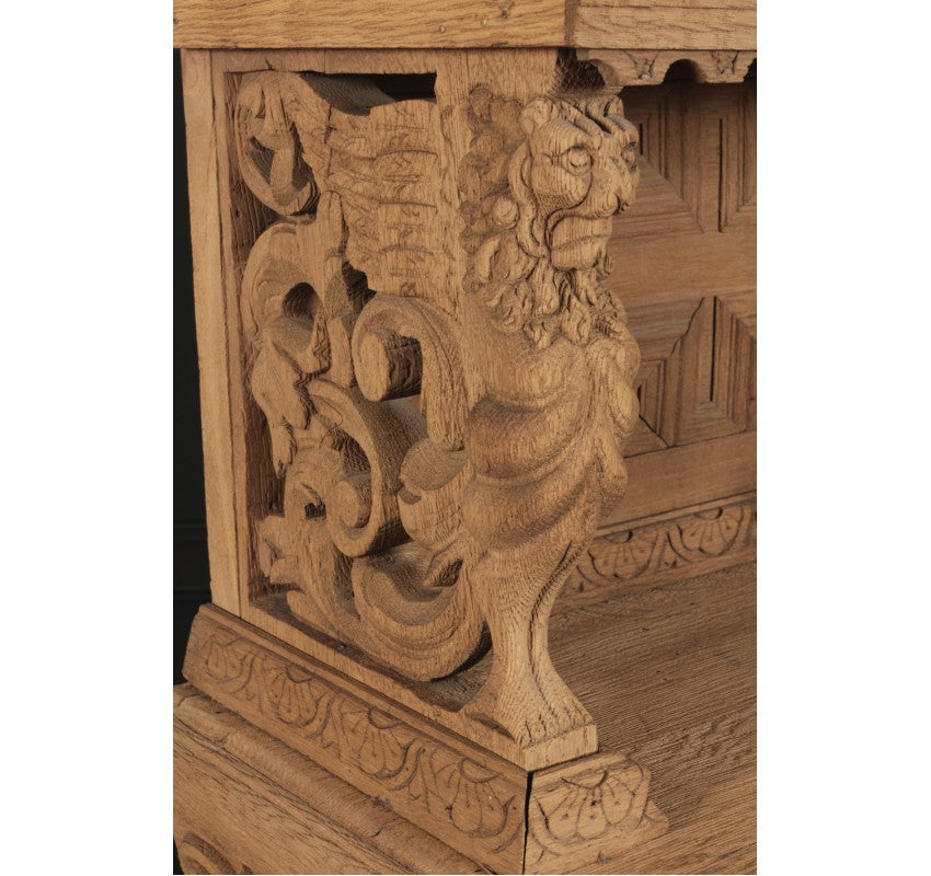 Large Carved Oak Dresser Cabinet