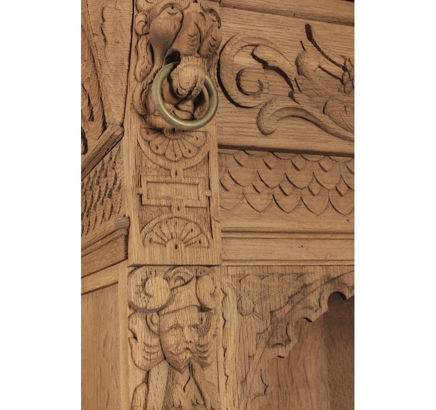 Large Carved Oak Dresser Cabinet