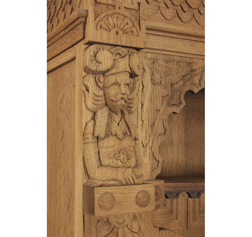 Large Carved Oak Dresser Cabinet