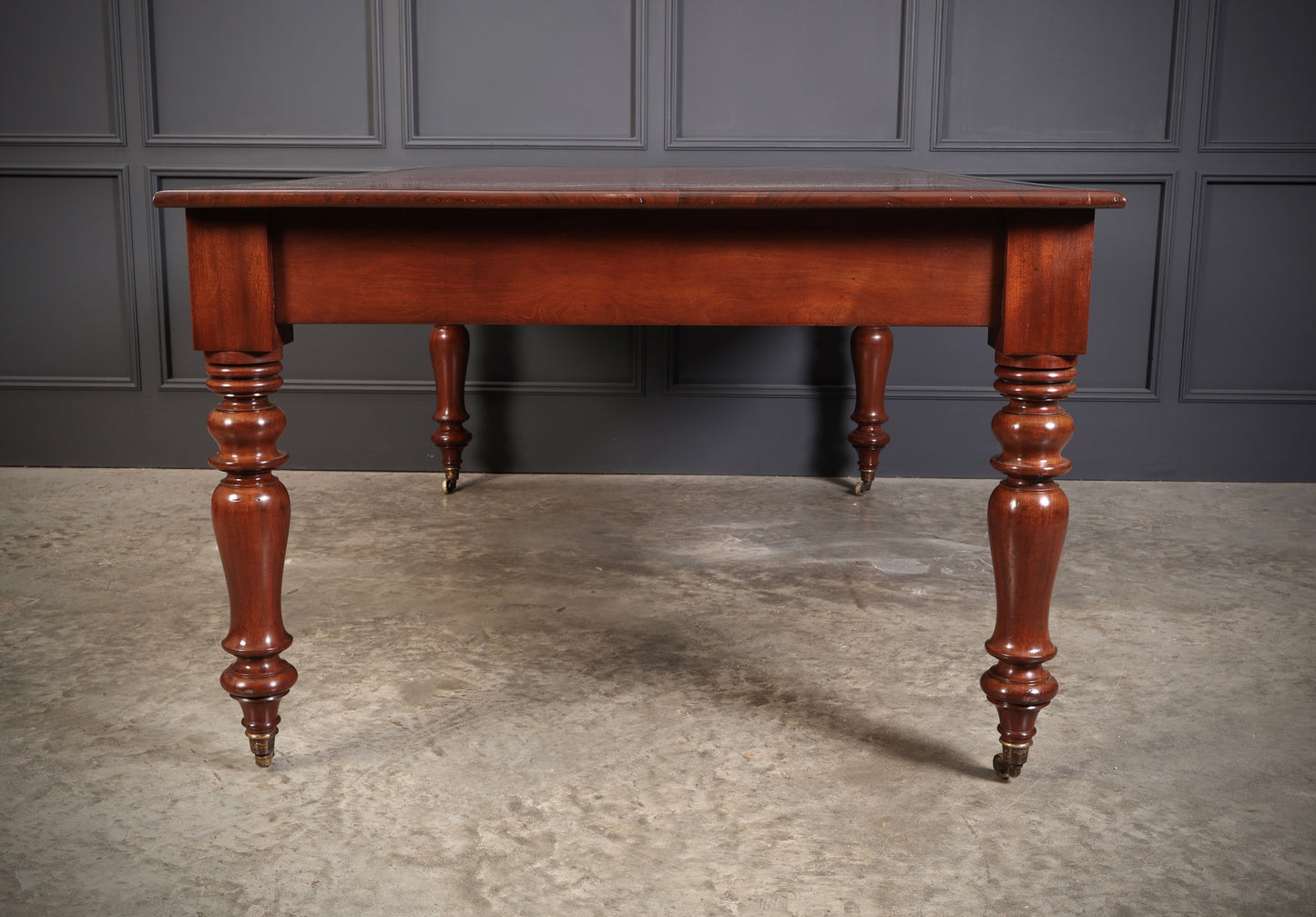 Large Early Victorian Mahogany & Leather Partners Writing Table