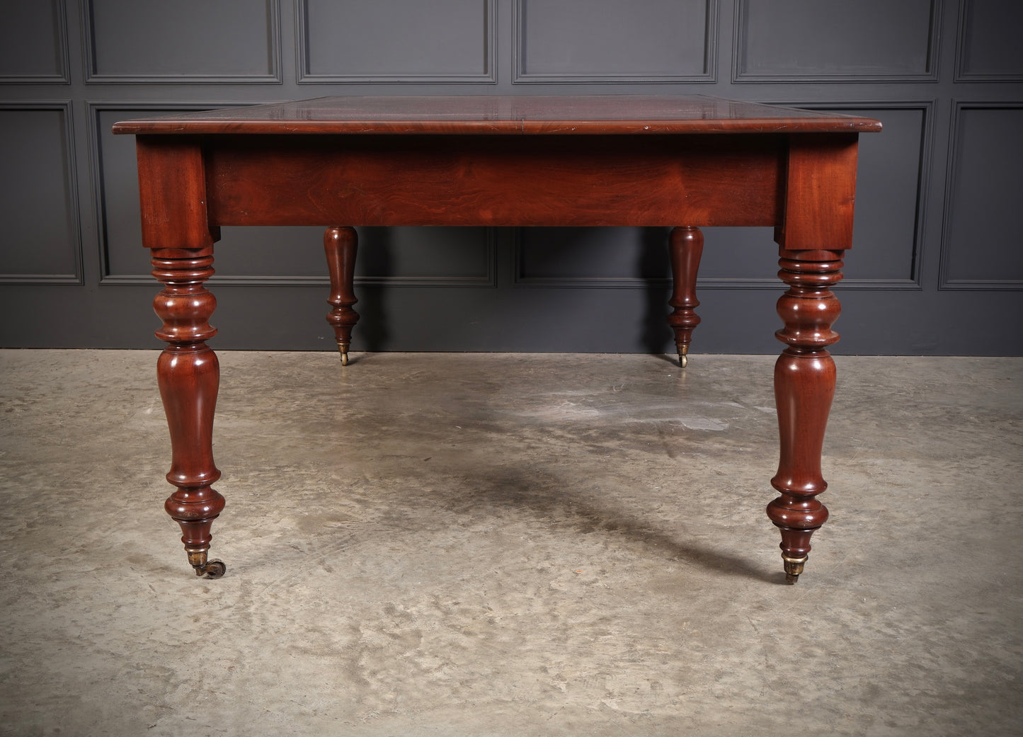 Large Early Victorian Mahogany & Leather Partners Writing Table