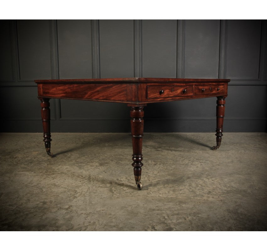 Large George IV Mahogany & Leather Partners Writing Table