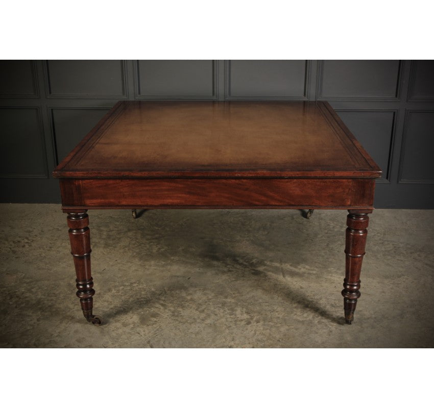 Large George IV Mahogany & Leather Partners Writing Table