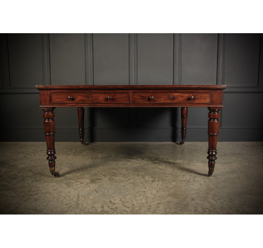 Large George IV Mahogany & Leather Partners Writing Table