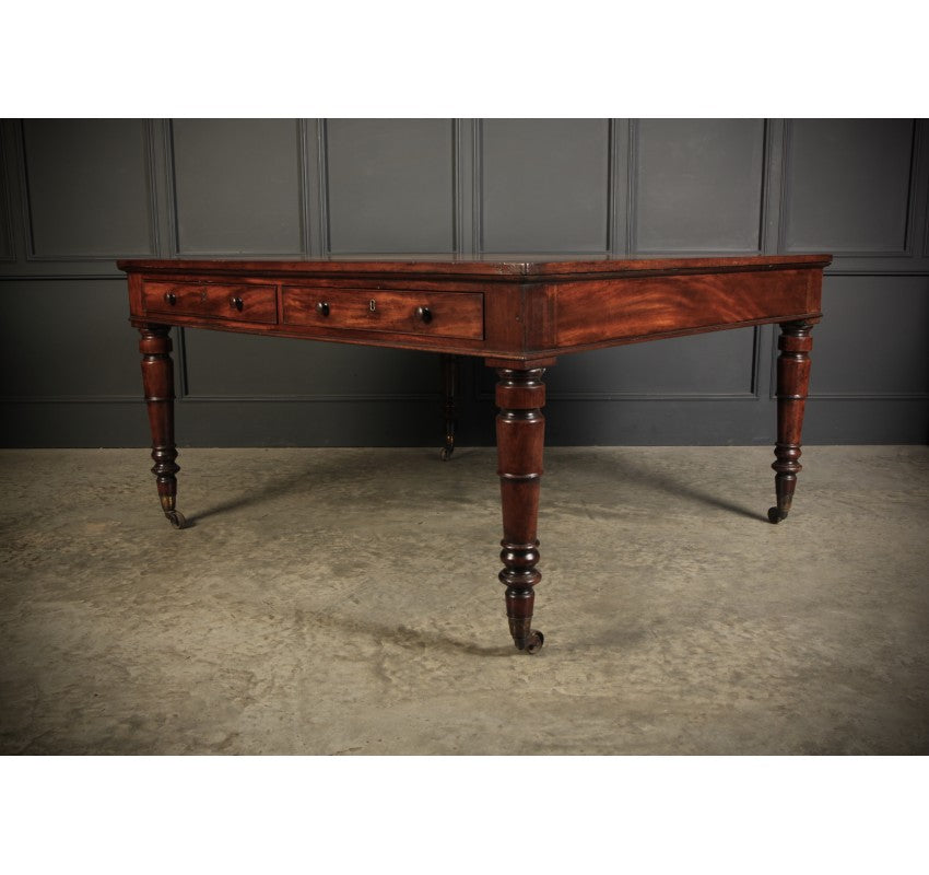 Large George IV Mahogany & Leather Partners Writing Table