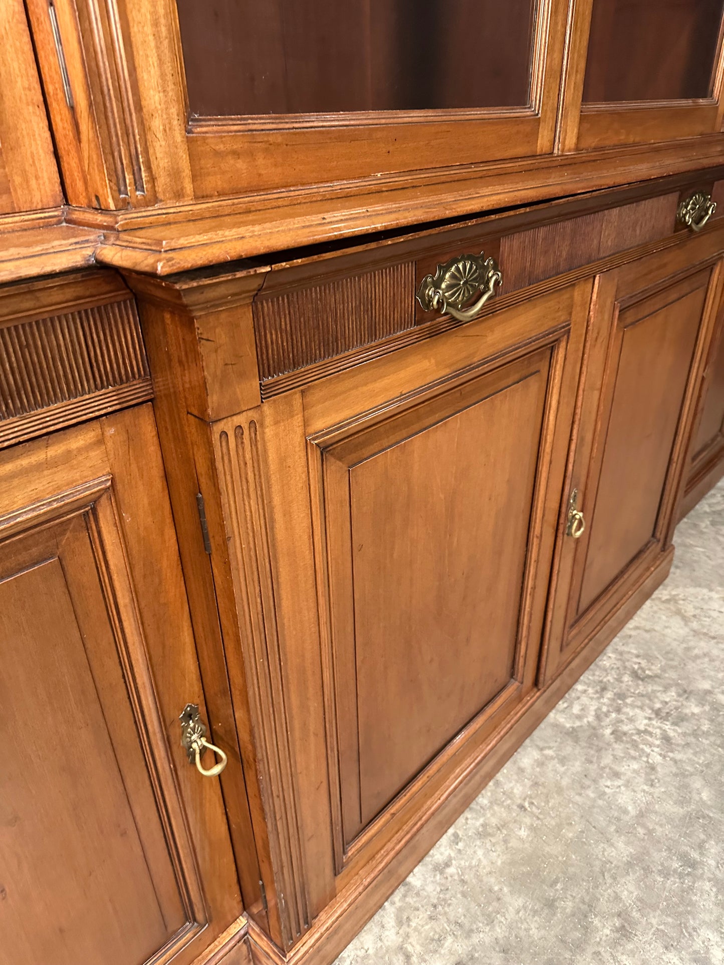 Large Breakfront Mahogany Bookcase by Shoolbred