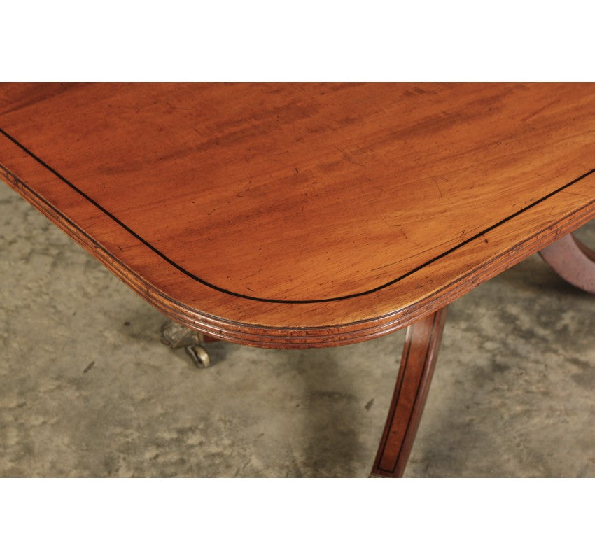 Large Regency Mahogany Tilt Top Dining Table