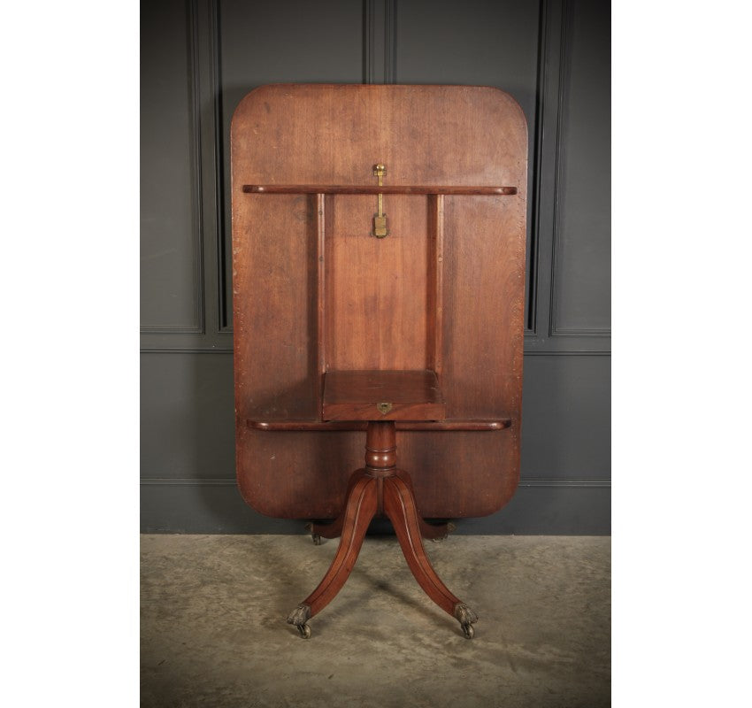 Large Regency Mahogany Tilt Top Dining Table