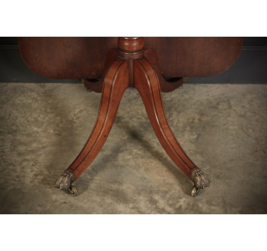 Large Regency Mahogany Tilt Top Dining Table