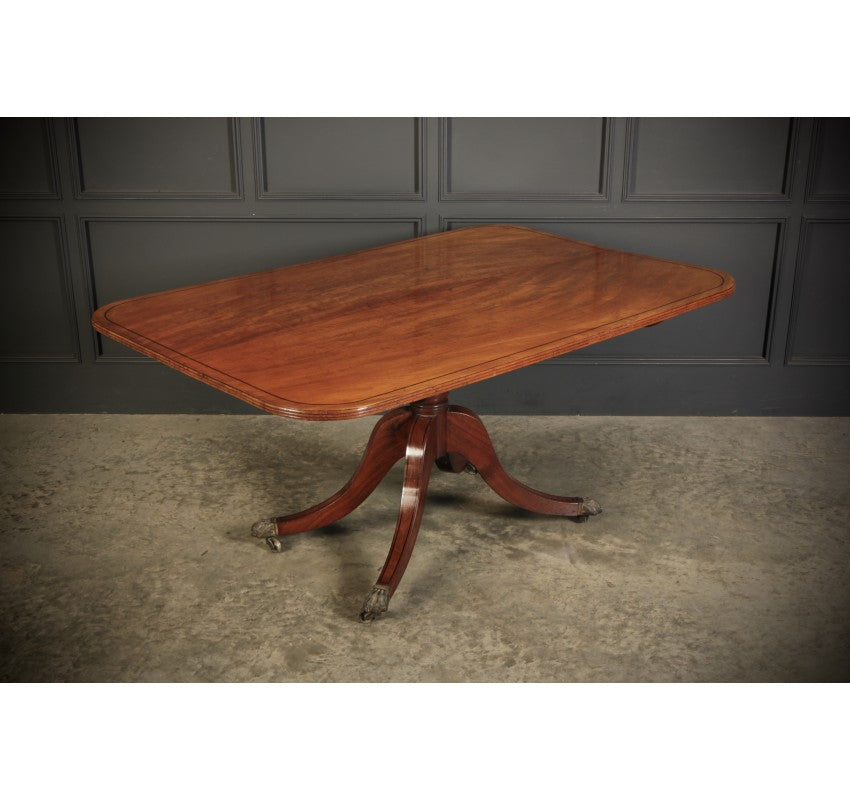 Large Regency Mahogany Tilt Top Dining Table