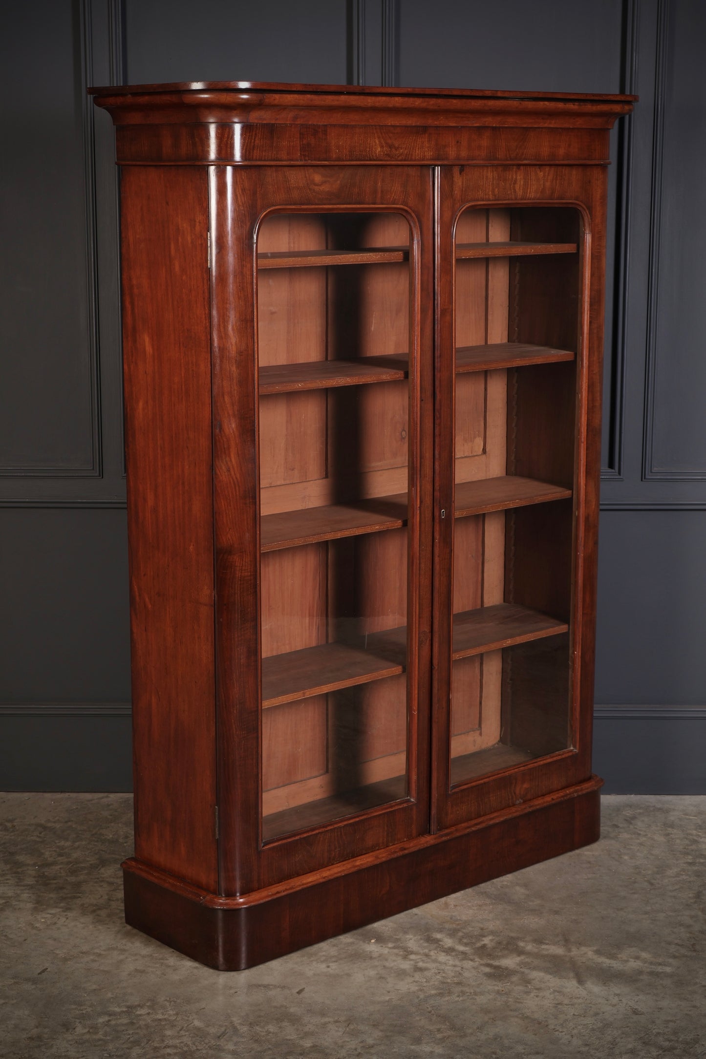 Large Victorian Mahogany Glazed Bookcase