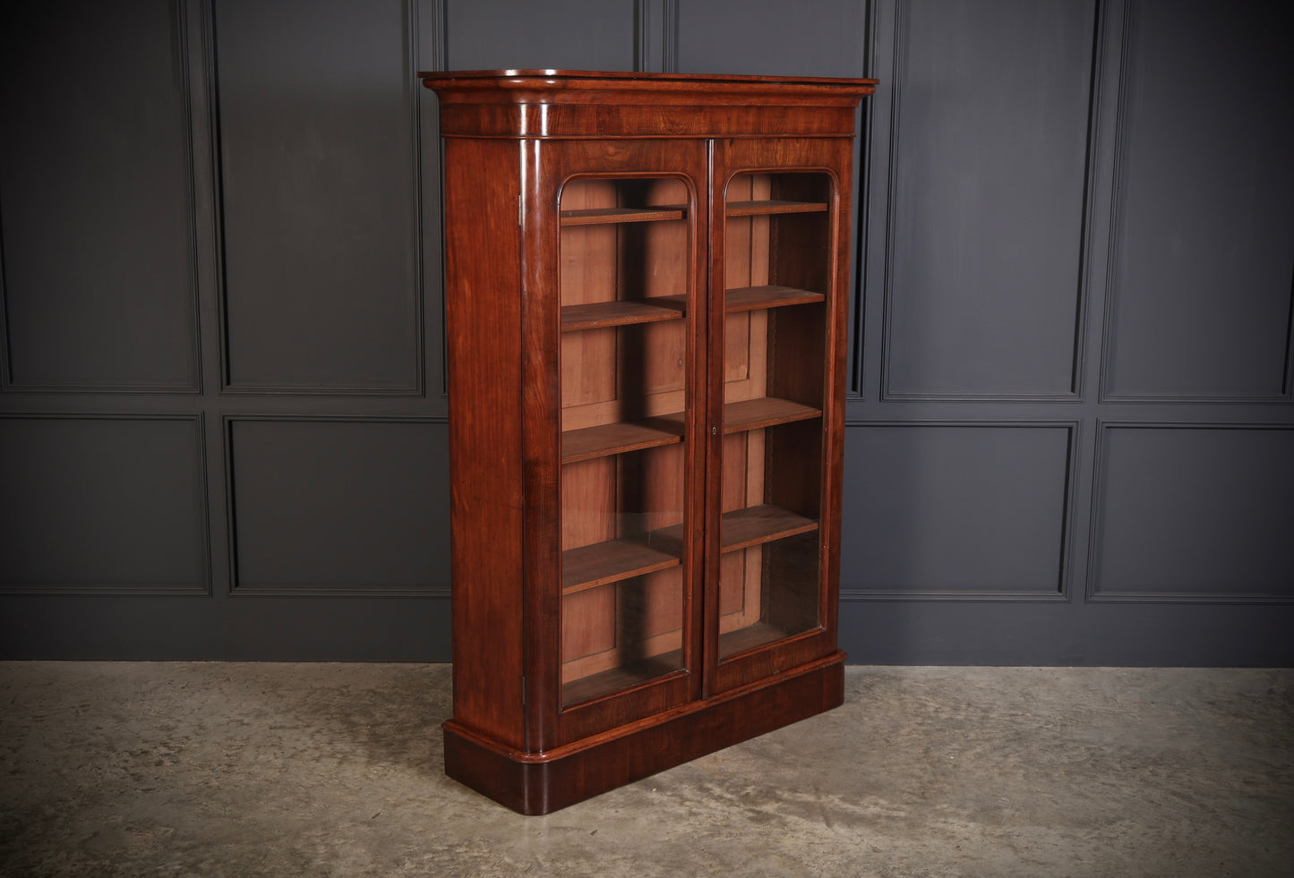 Large Victorian Mahogany Glazed Bookcase