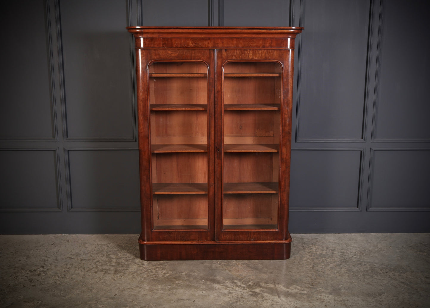 Large Victorian Mahogany Glazed Bookcase