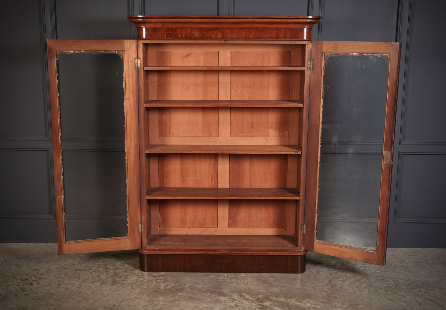 Large Victorian Mahogany Glazed Bookcase