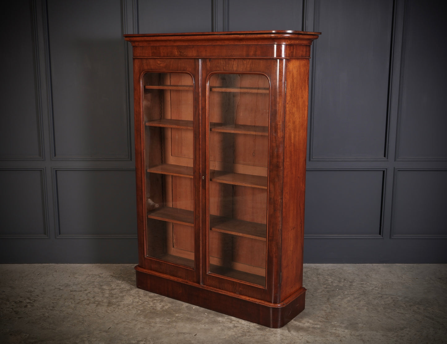 Large Victorian Mahogany Glazed Bookcase