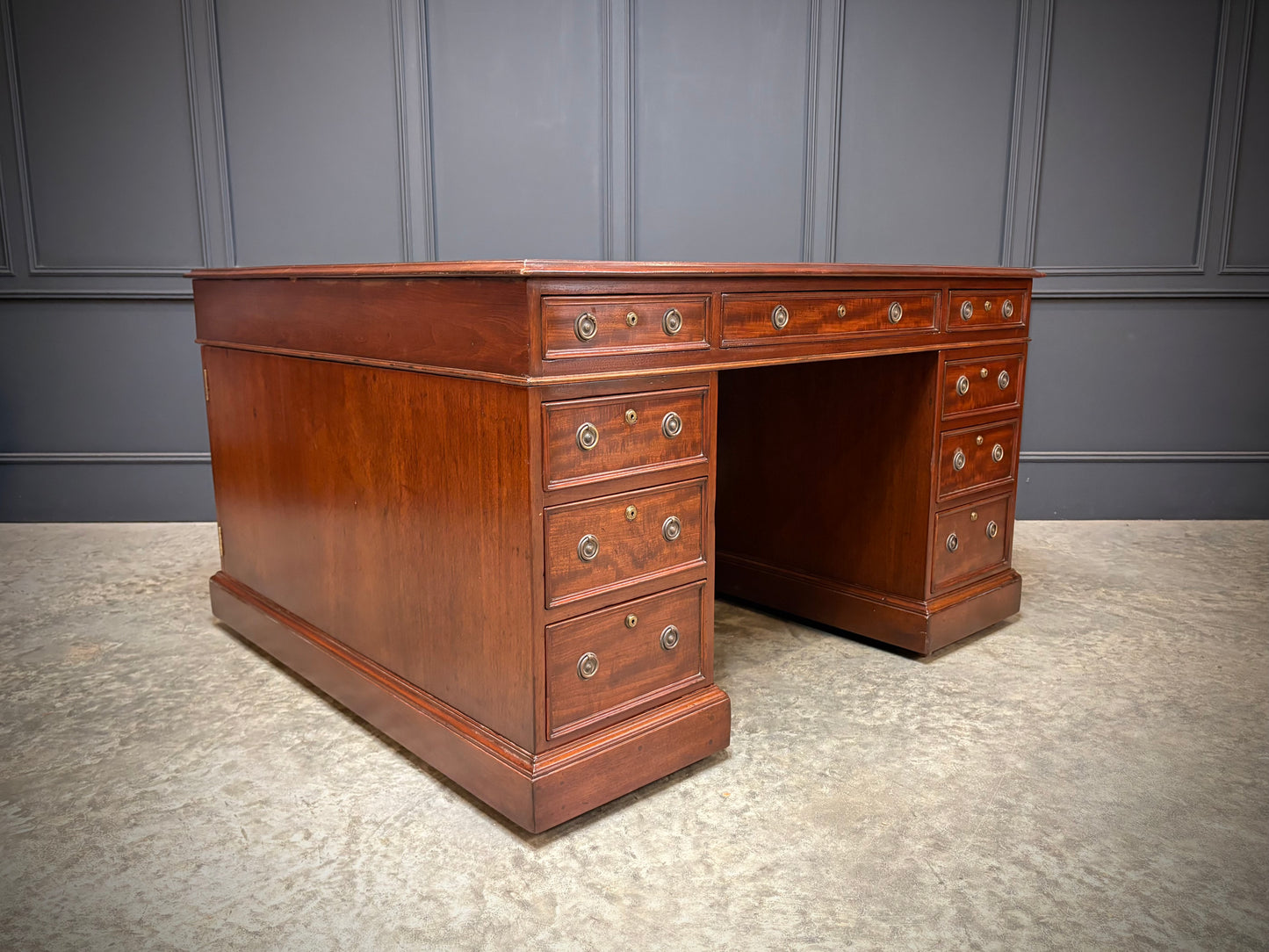 Large Victorian Mahogany Partners Desk