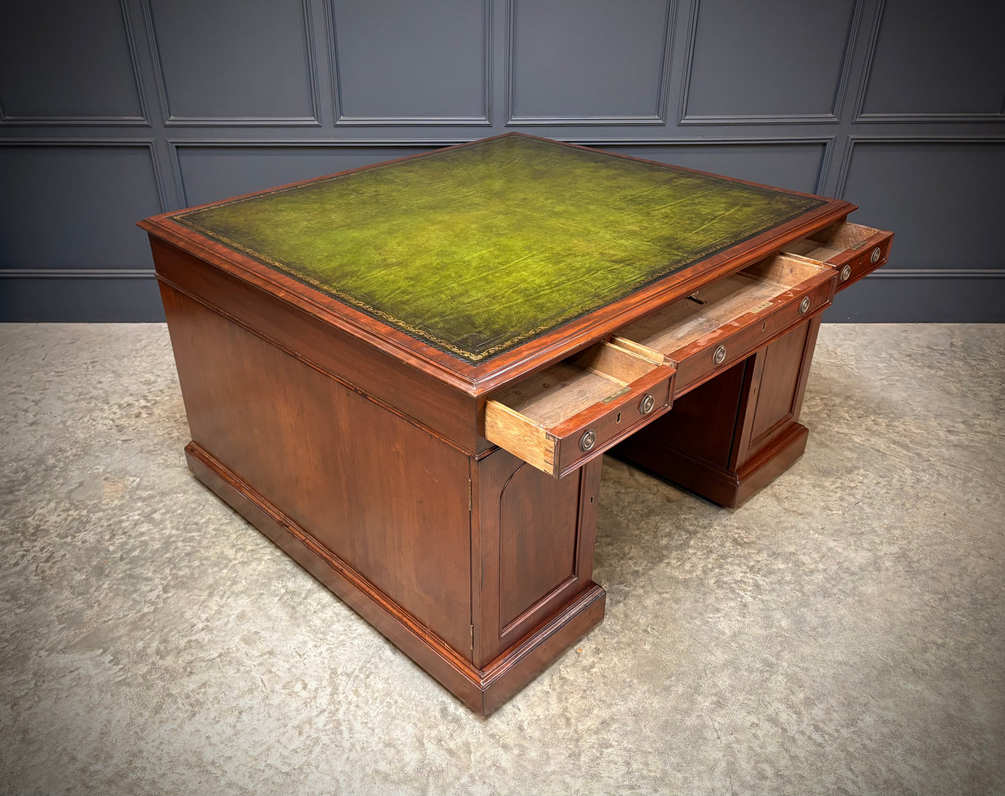 Large Victorian Mahogany Partners Desk