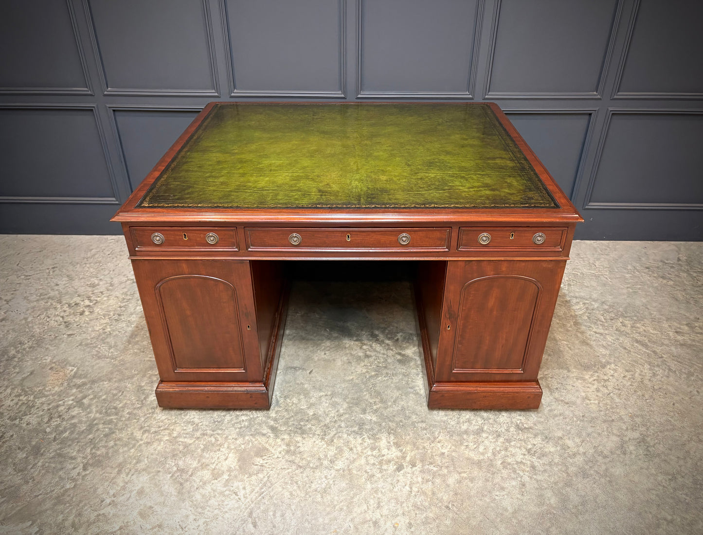 Large Victorian Mahogany Partners Desk