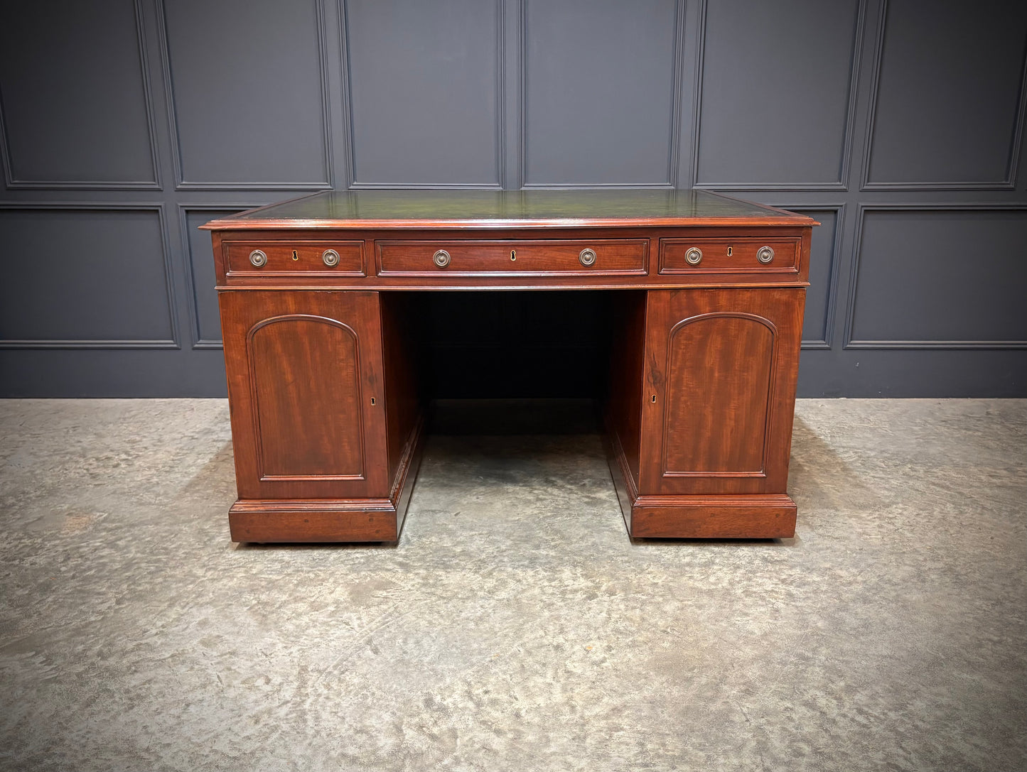 Large Victorian Mahogany Partners Desk