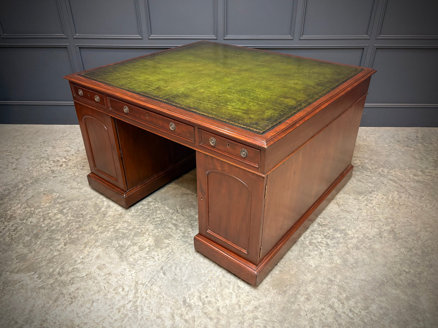 Large Victorian Mahogany Partners Desk