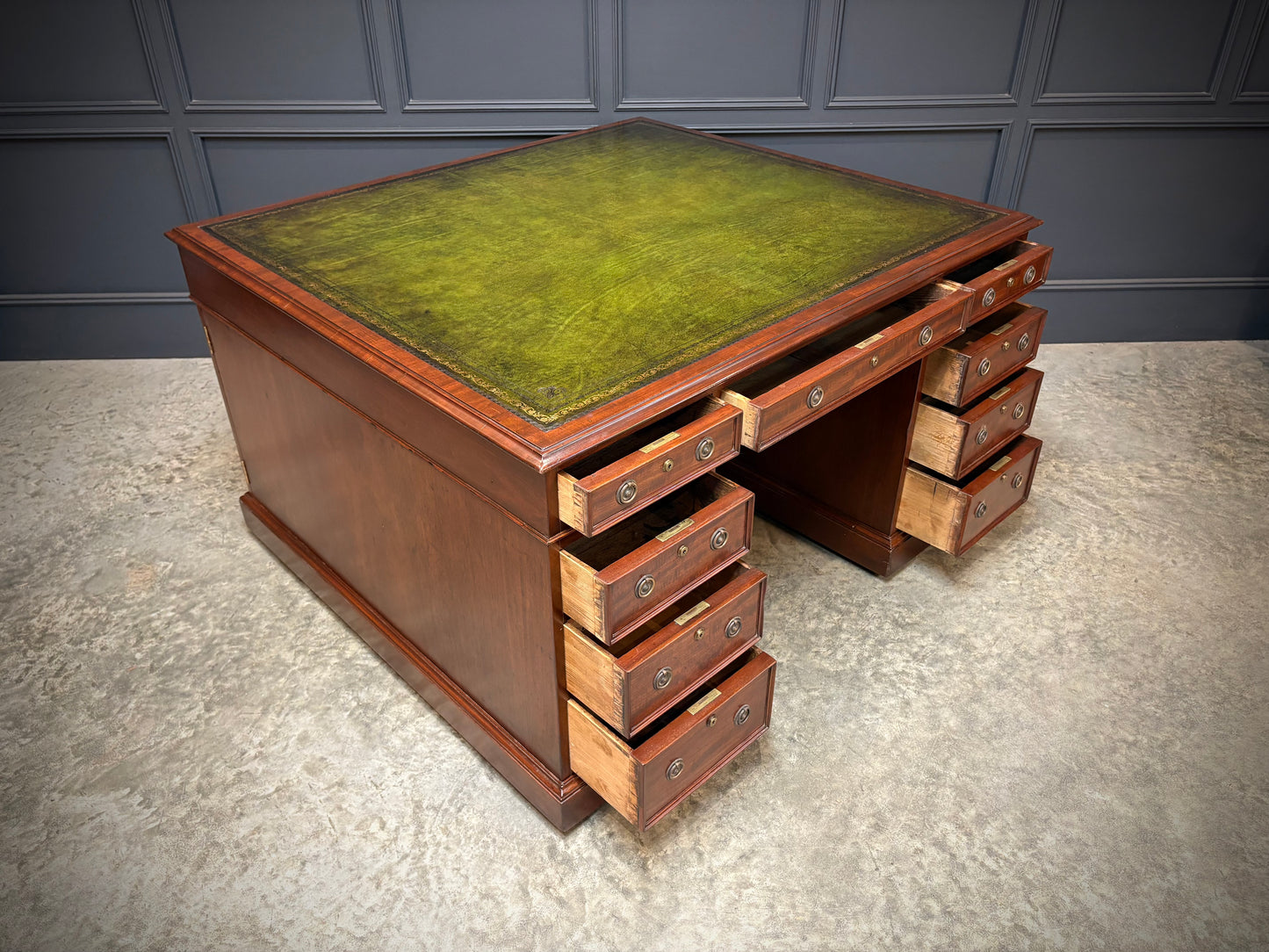 Large Victorian Mahogany Partners Desk