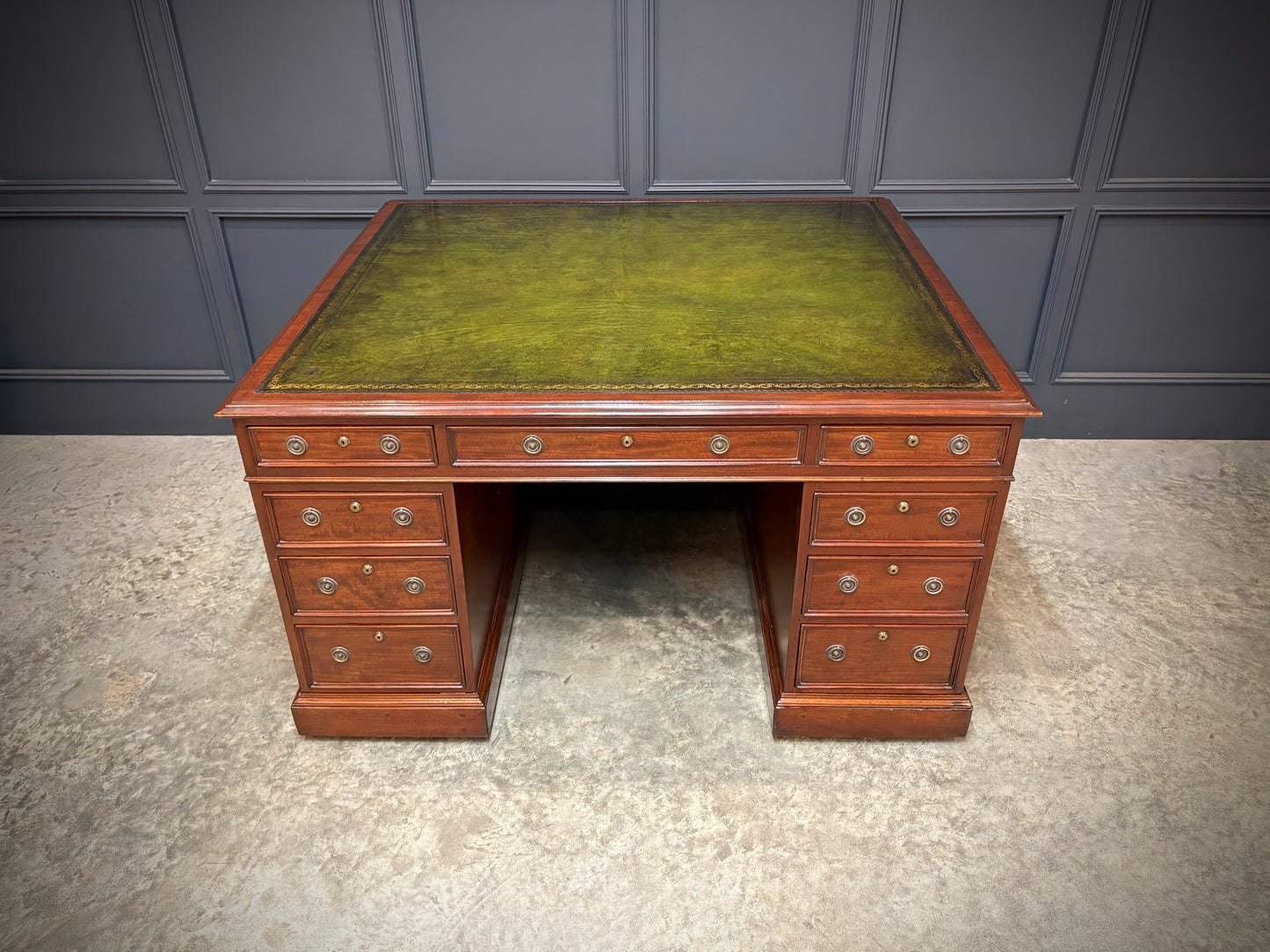 Large Victorian Mahogany Partners Desk