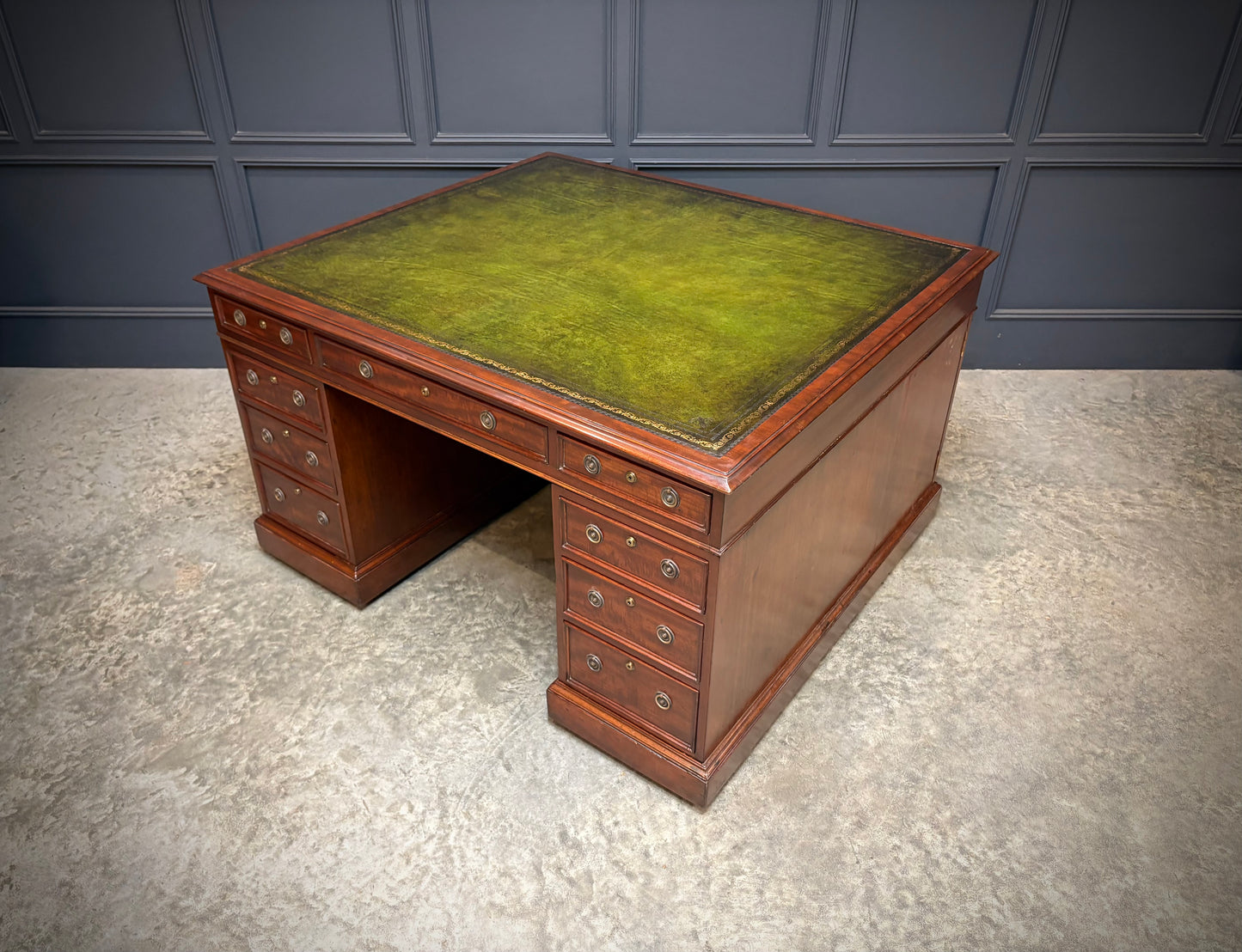 Large Victorian Mahogany Partners Desk