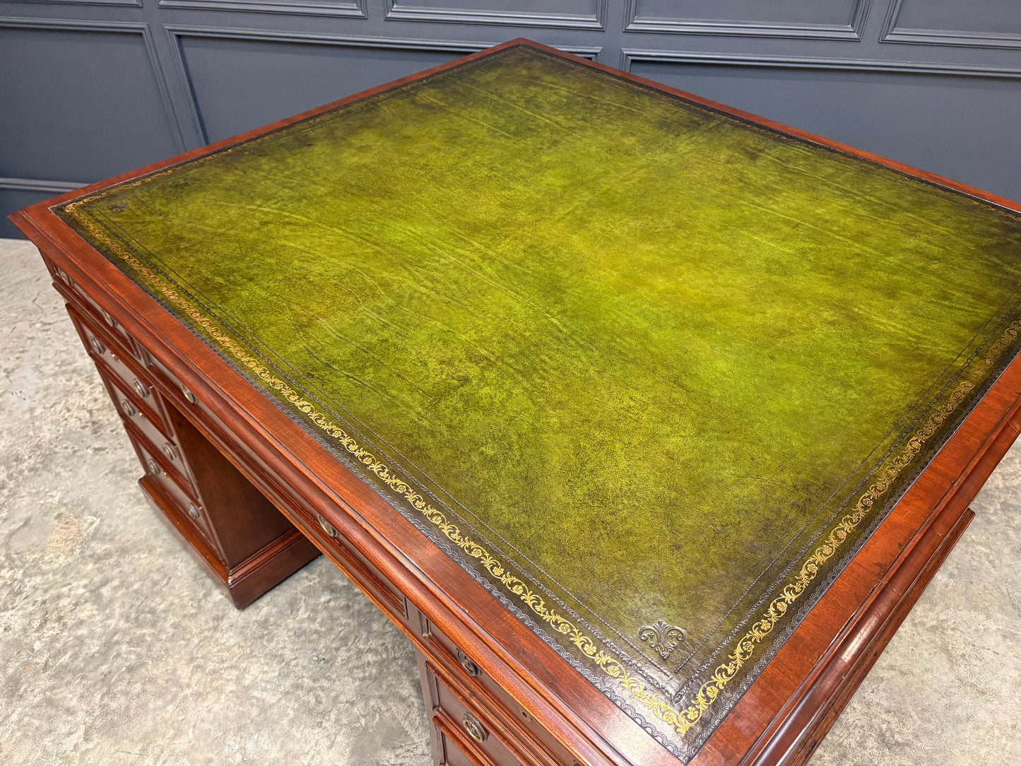 Large Victorian Mahogany Partners Desk