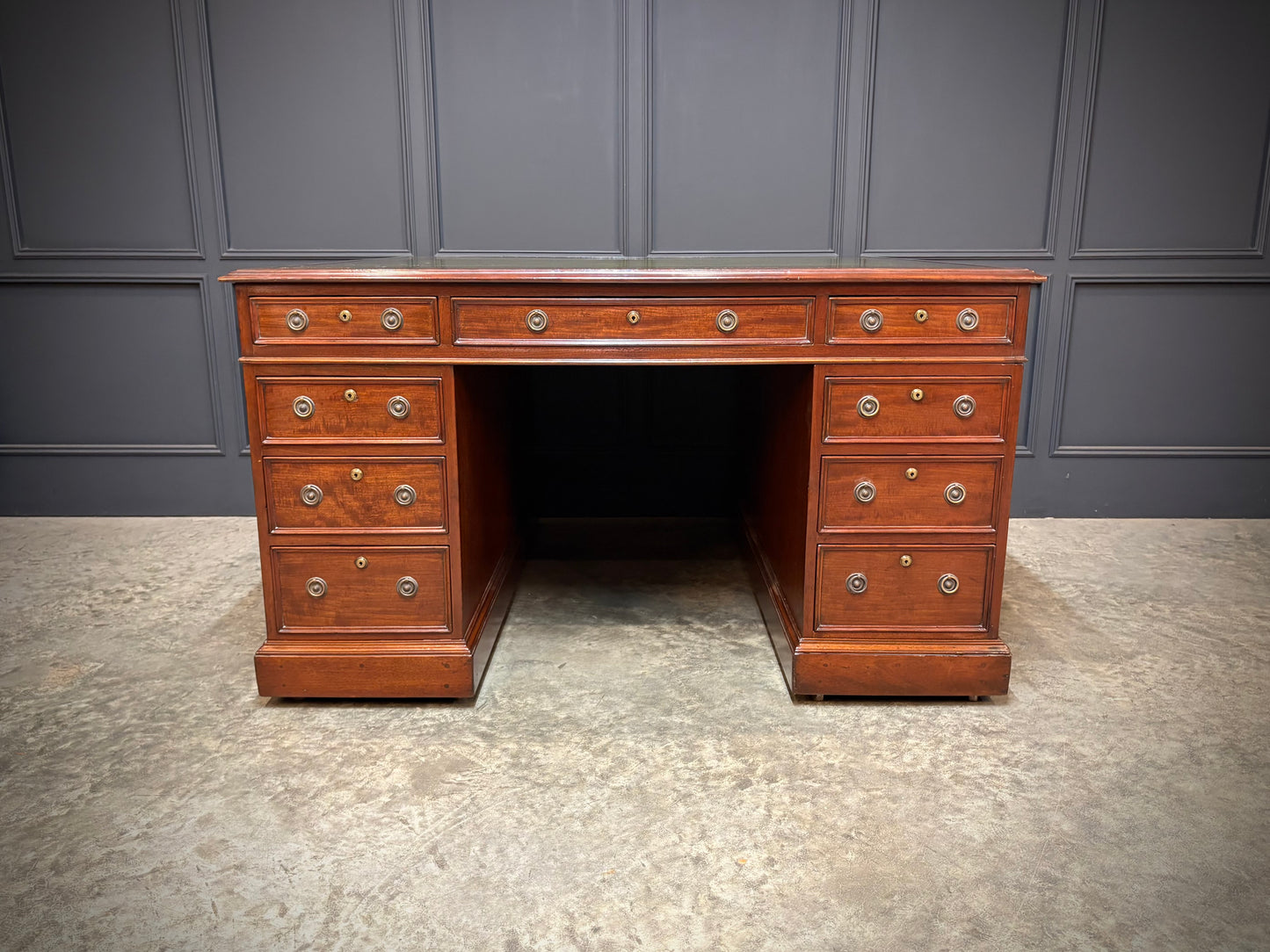 Large Victorian Mahogany Partners Desk