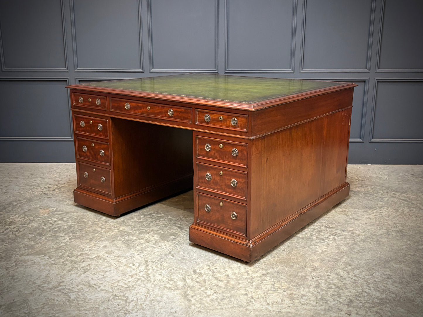 Large Victorian Mahogany Partners Desk