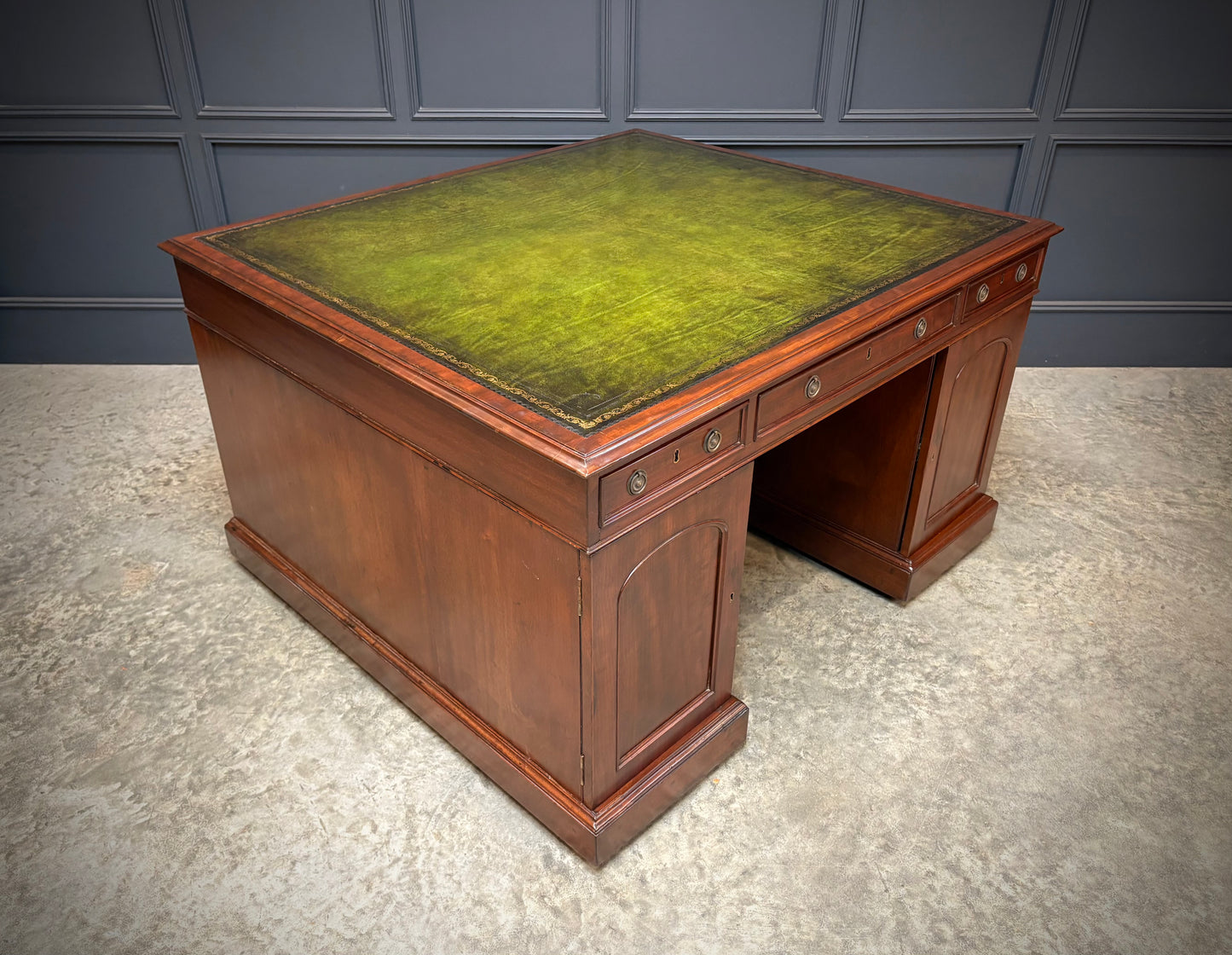 Large Victorian Mahogany Partners Desk