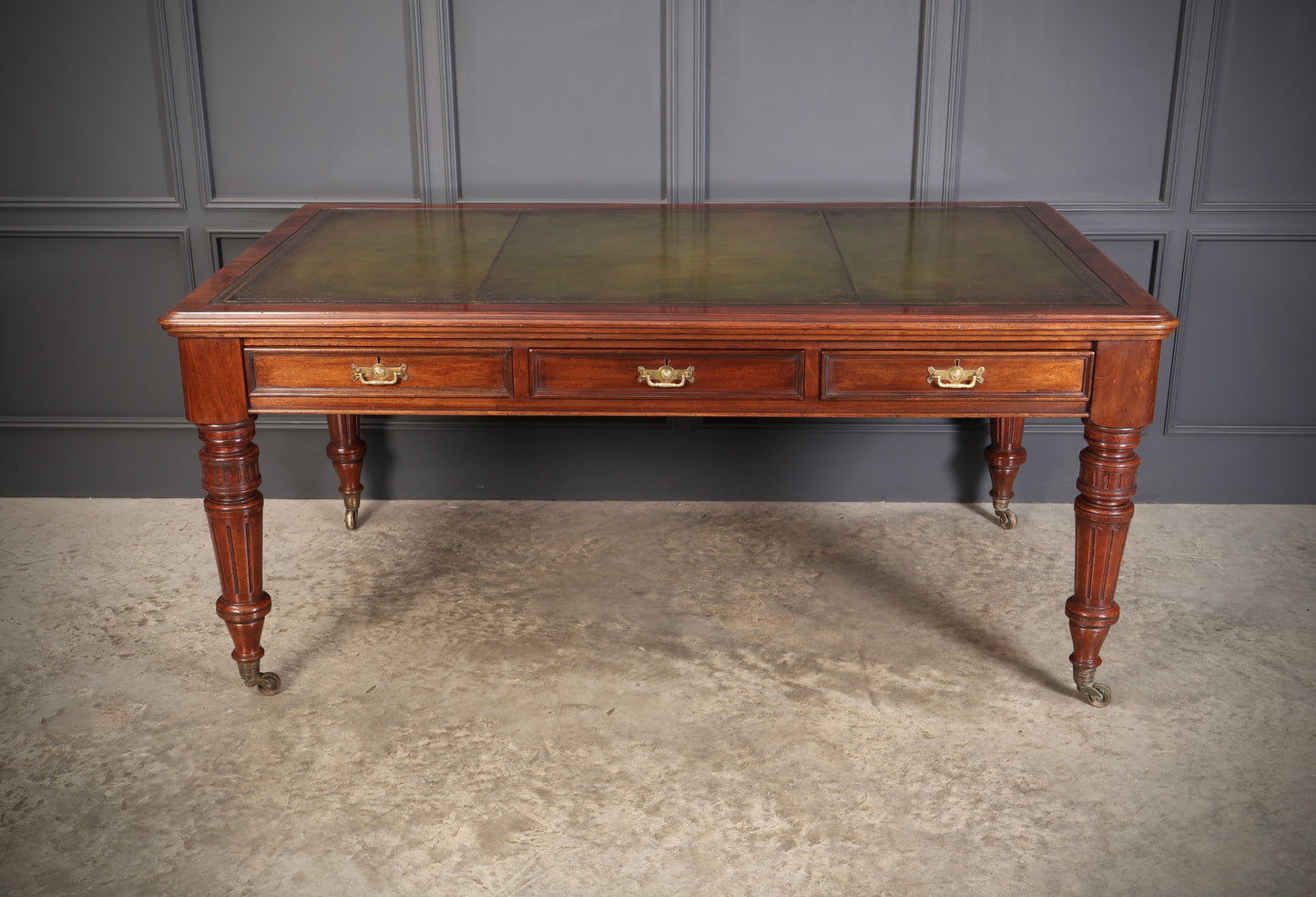 Large Victorian Mahogany Partners Writing Table by Maple & Co.