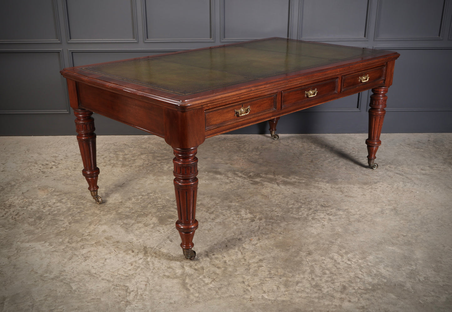 Large Victorian Mahogany Partners Writing Table by Maple & Co.