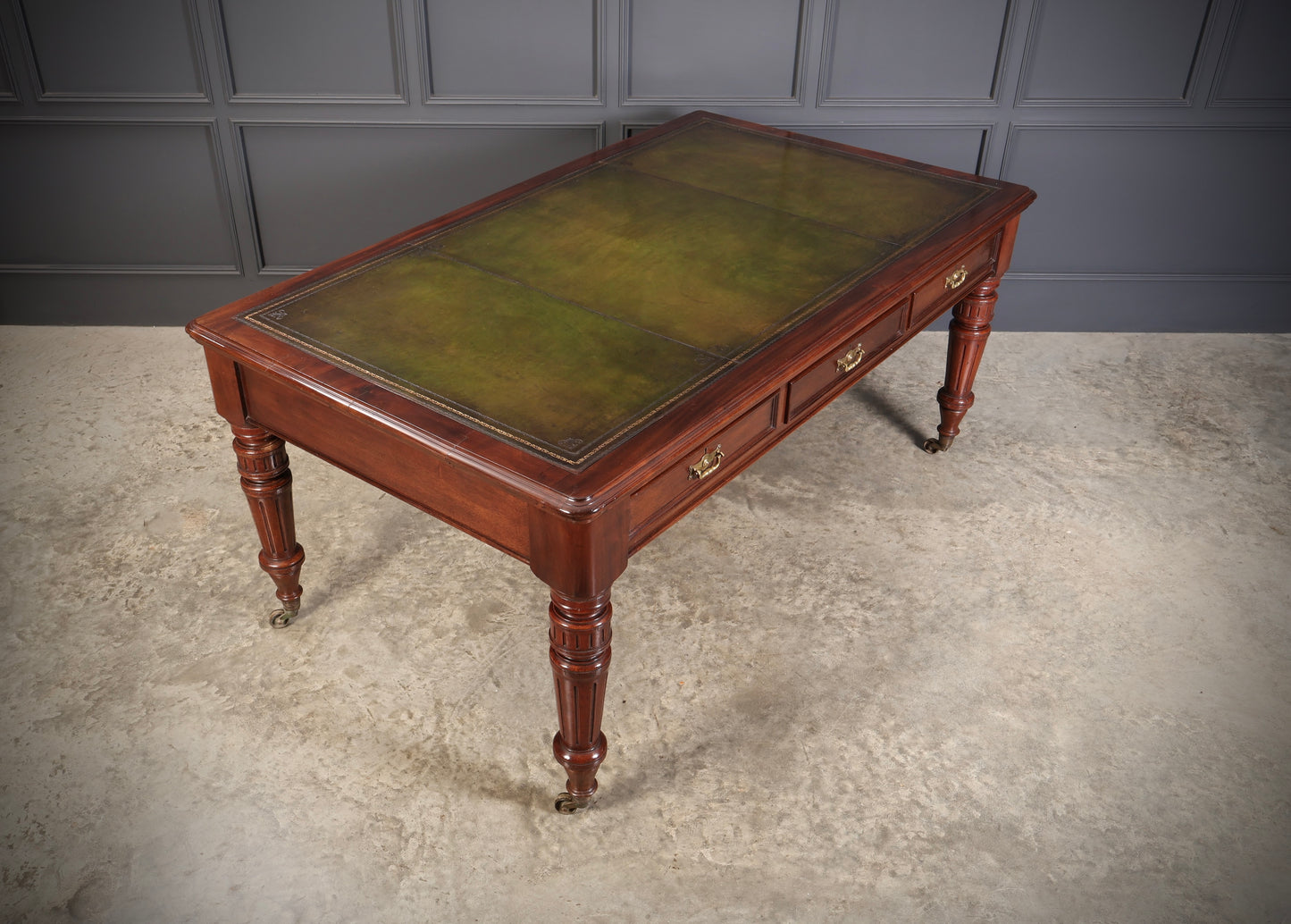 Large Victorian Mahogany Partners Writing Table by Maple & Co.