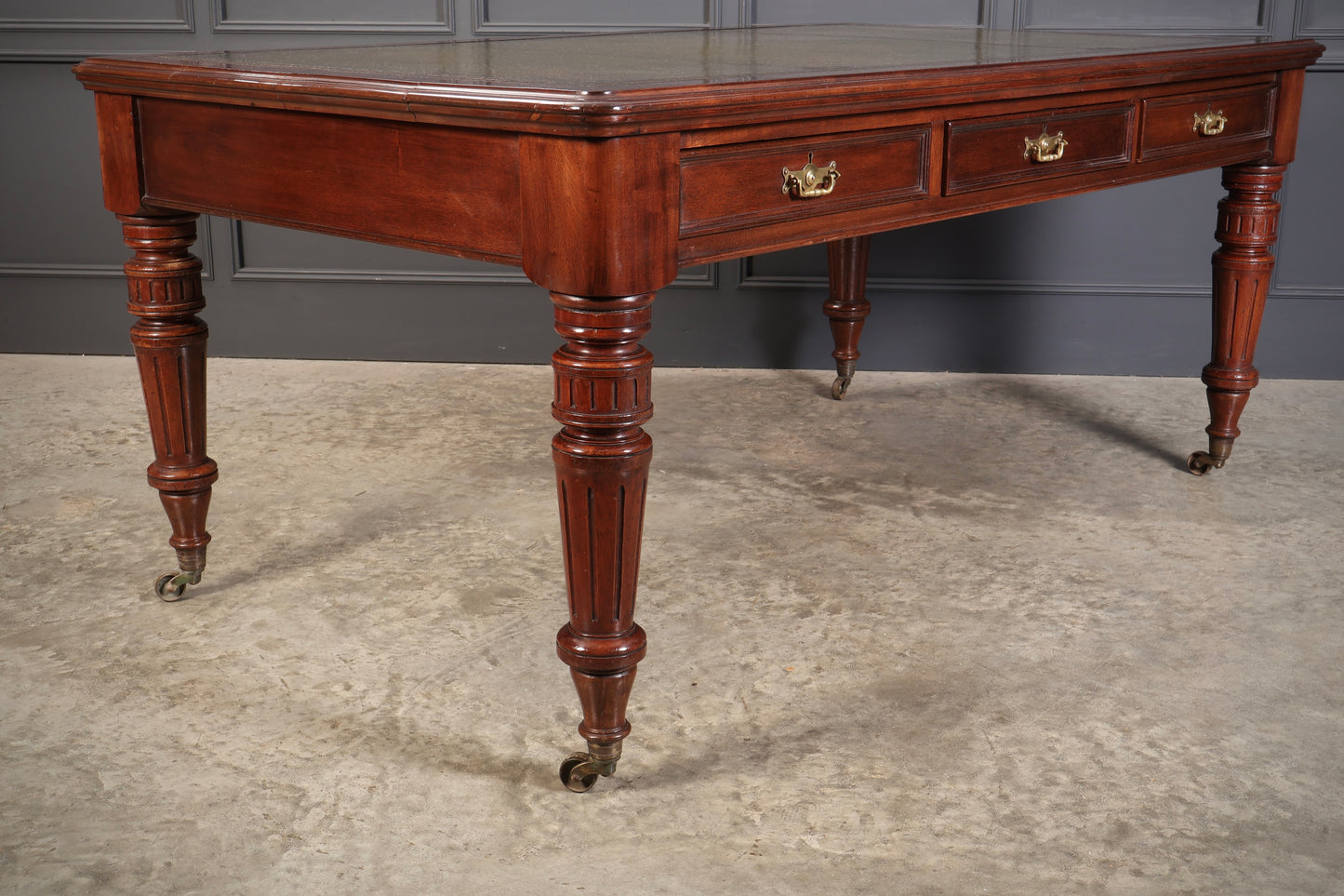 Large Victorian Mahogany Partners Writing Table by Maple & Co.