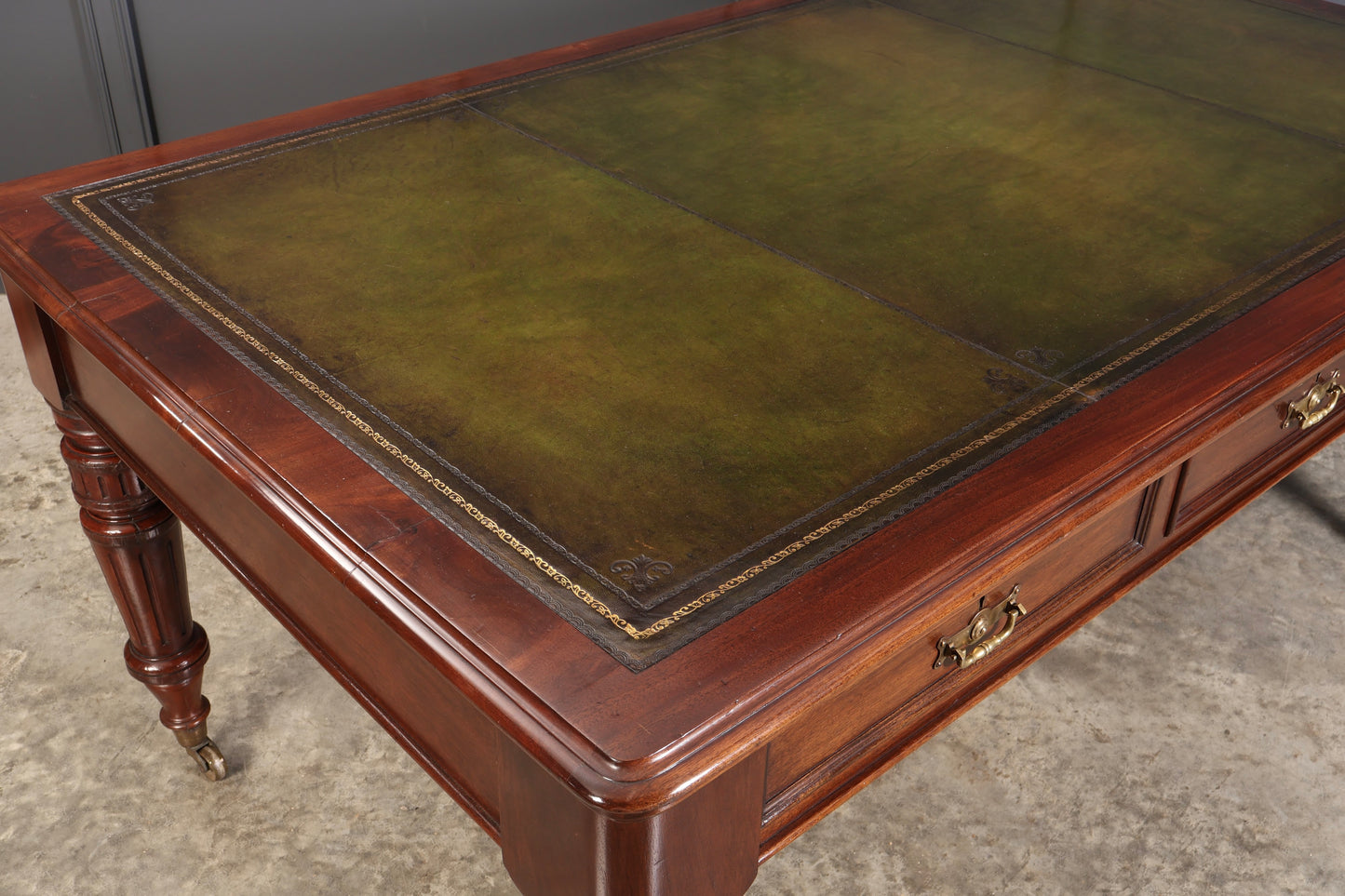 Large Victorian Mahogany Partners Writing Table by Maple & Co.