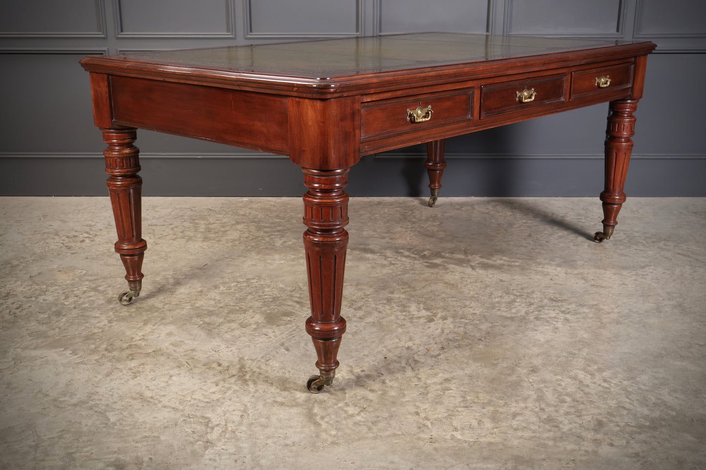 Large Victorian Mahogany Partners Writing Table by Maple & Co.