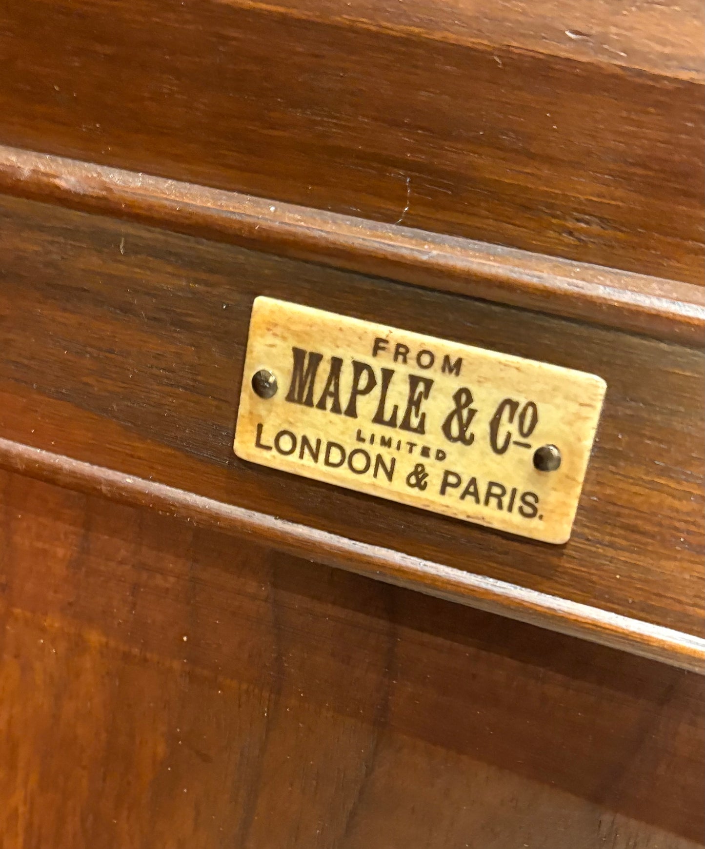 Large Breakfront Walnut Bookcase by Maple & Co.