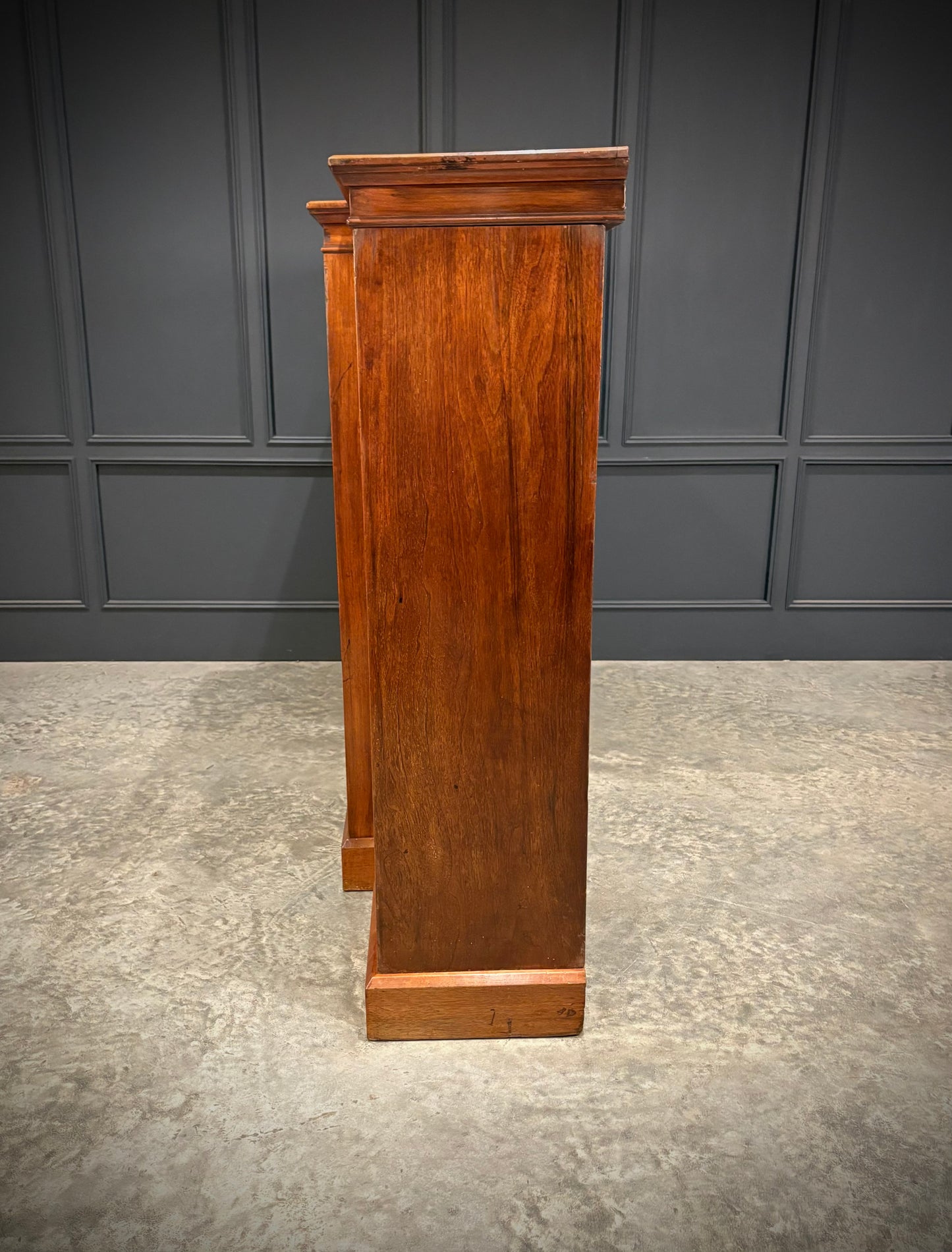 Large Breakfront Walnut Bookcase by Maple & Co.
