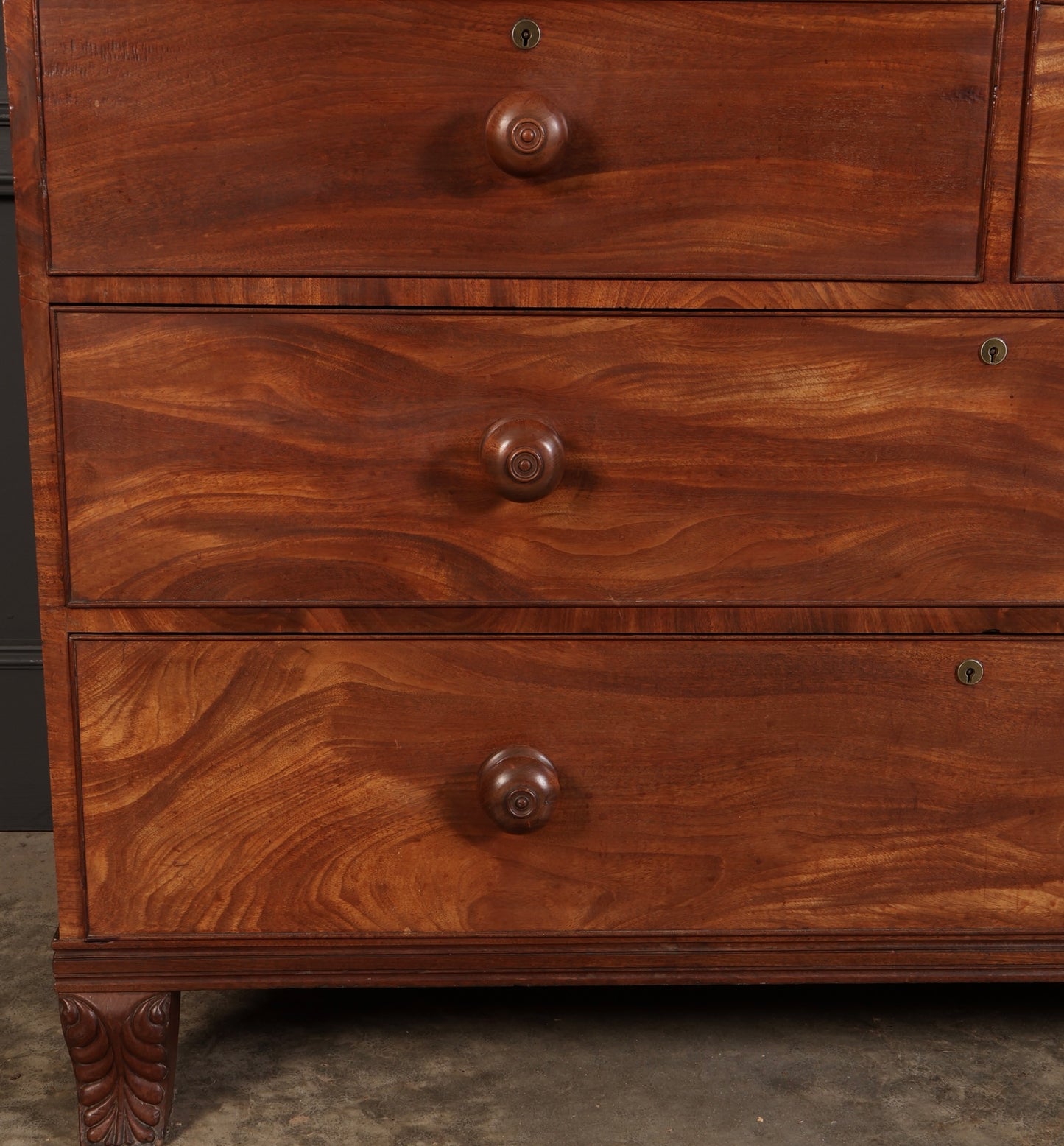 Late Regency Mahogany Linen Press