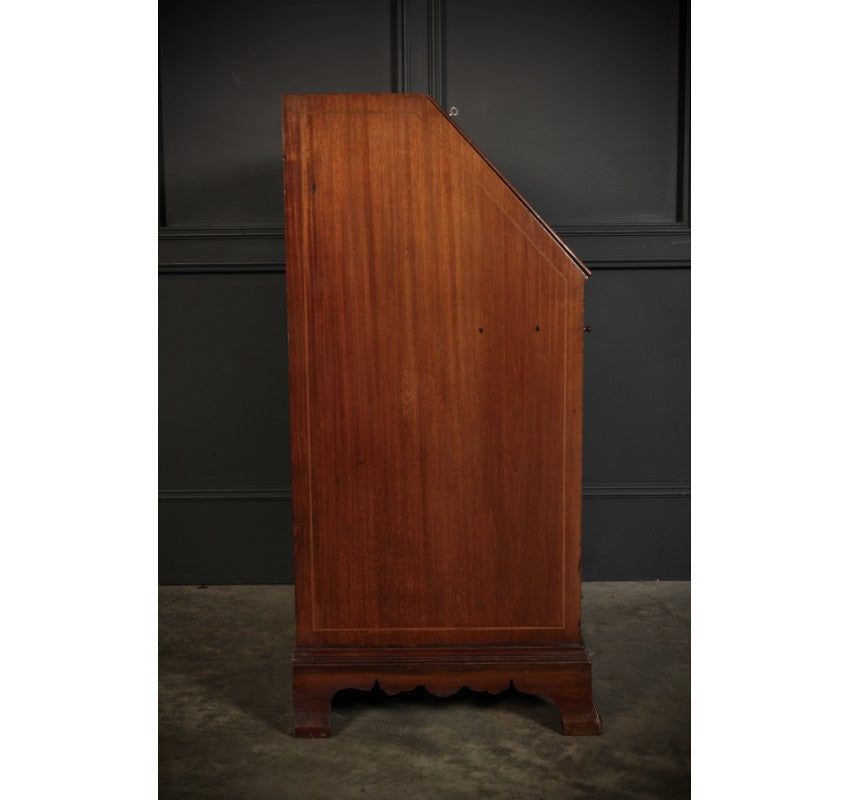 Mahogany Marquetry Inlaid Bureau of Small Proportions