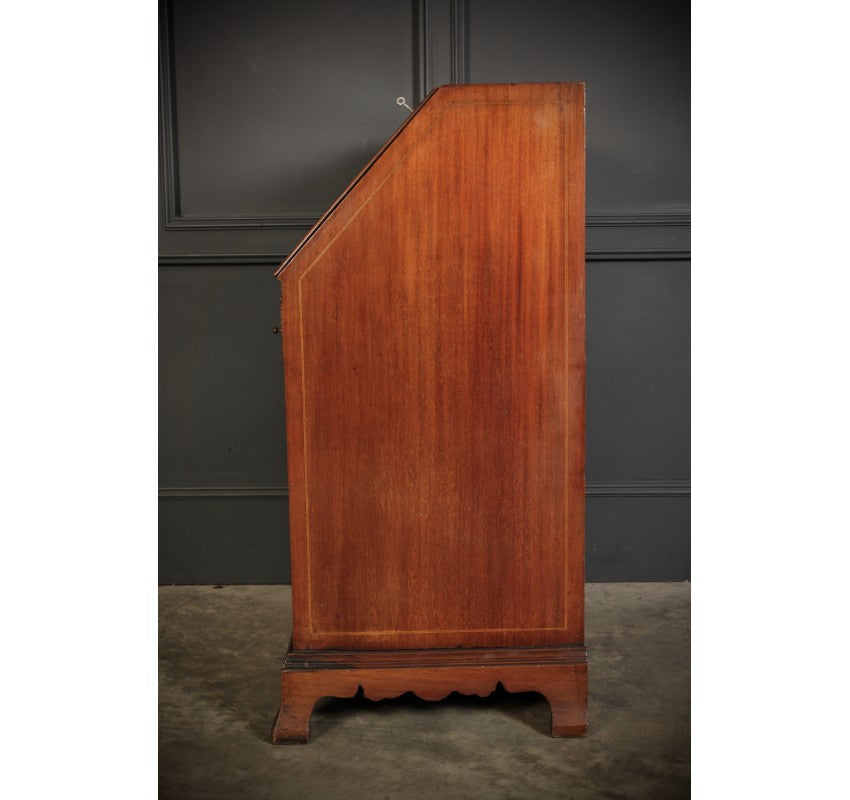 Mahogany Marquetry Inlaid Bureau of Small Proportions