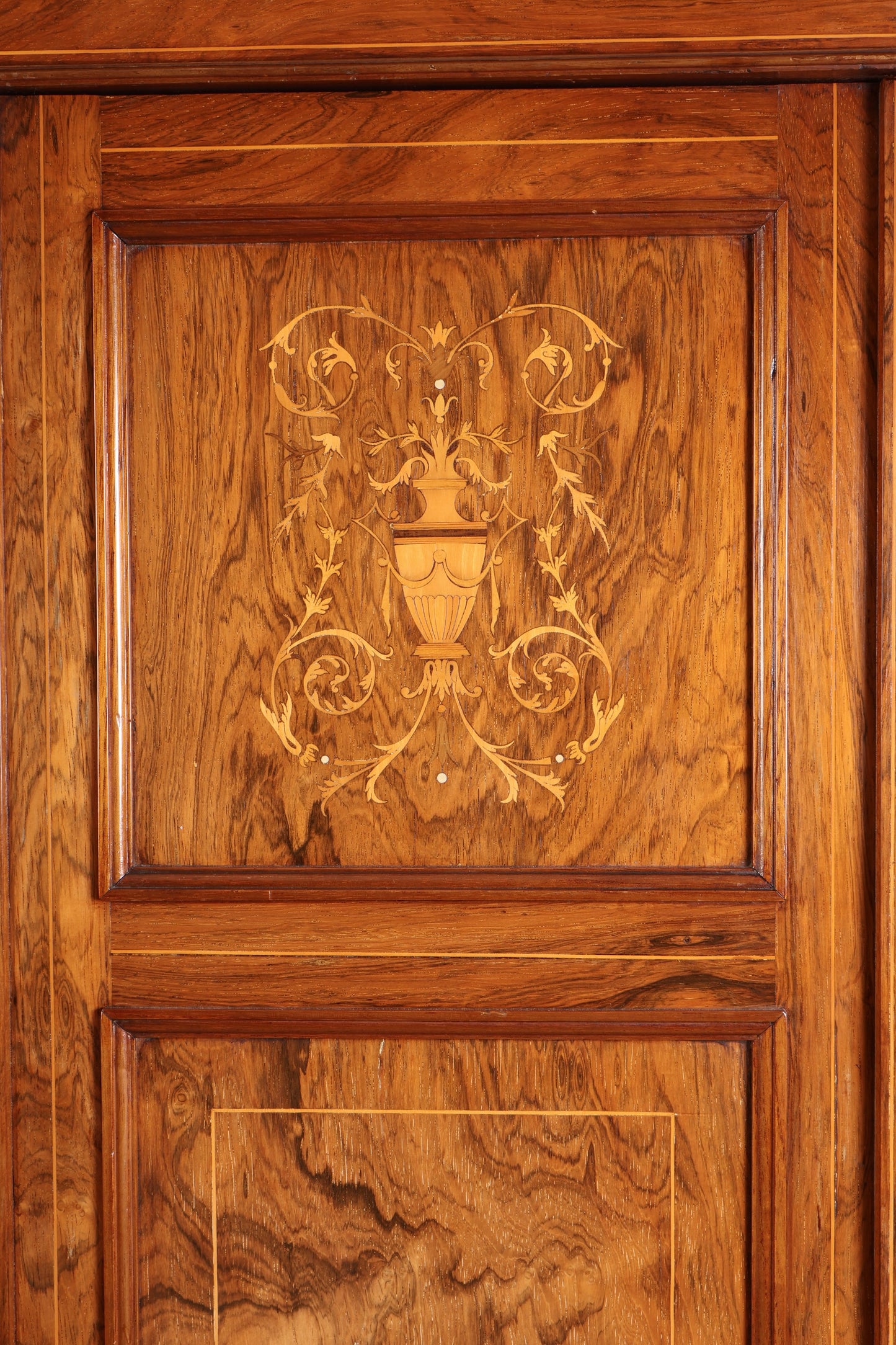 Marquetry Inlaid Rosewood Triple Wardrobe