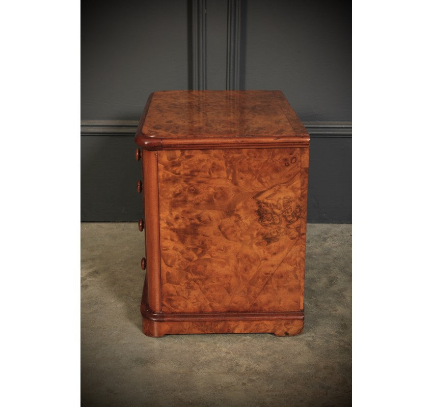 Miniature Burr Walnut Apprentice Chest of Drawers