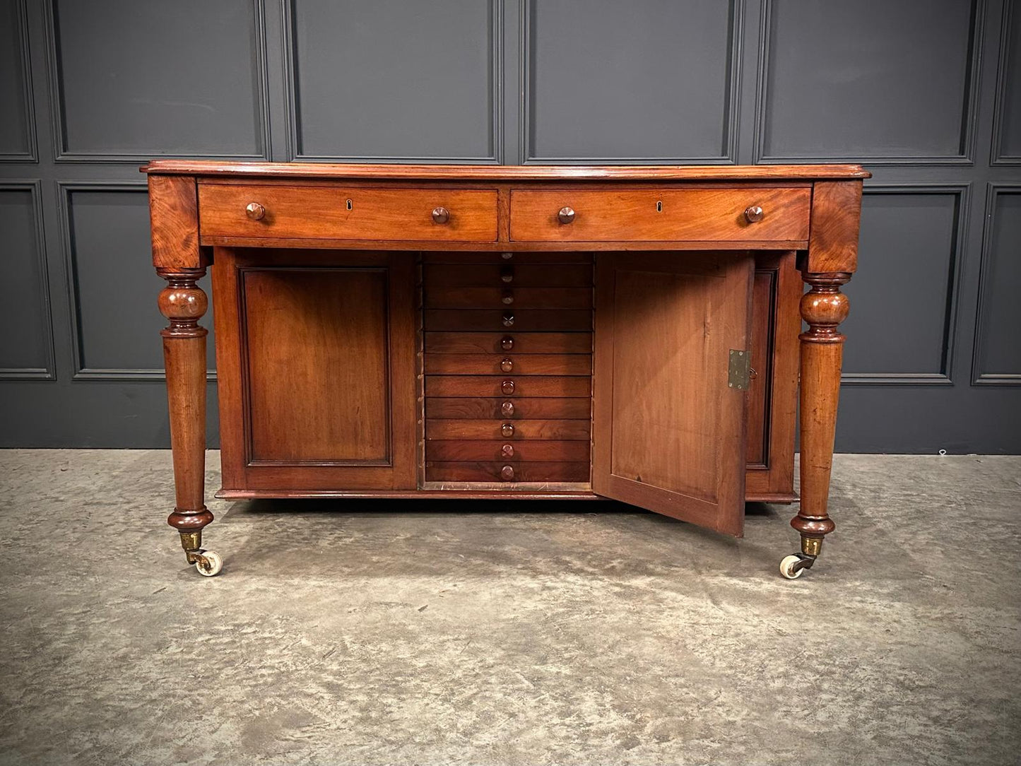 Rare Victorian Mahogany Specimen Desk
