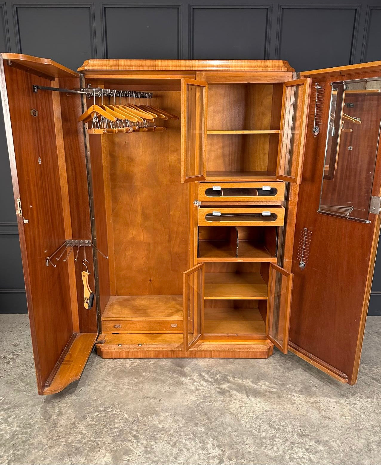 Art Deco Walnut Compactum Wardrobe