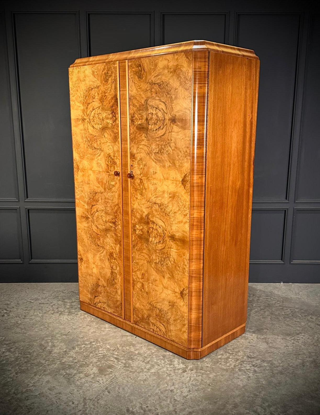 Art Deco Walnut Compactum Wardrobe