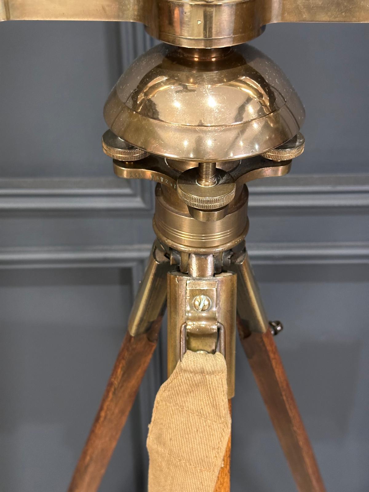 Brass Surveyors Level On Oak Tripod Stand